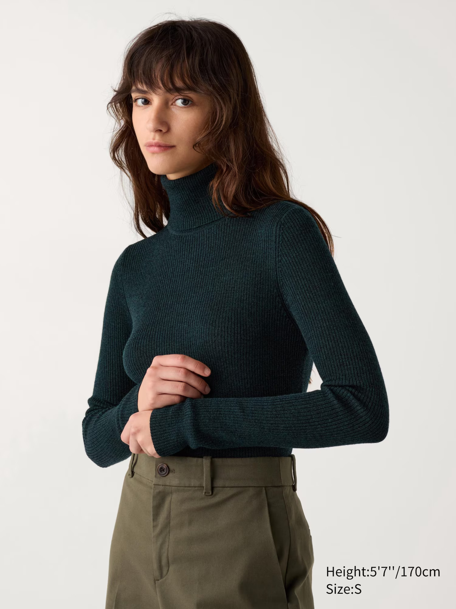 100 % Merinowolle Rollkragenpullover (gerippt) | UNIQLO (DE)
