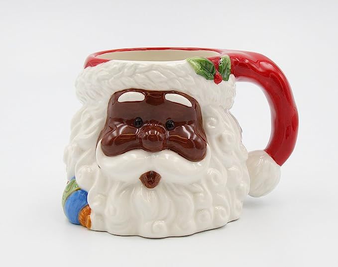 Fine Ceramic African American Black Ethnic Christmas Santa Mug, 5-3/4" L | Amazon (US)