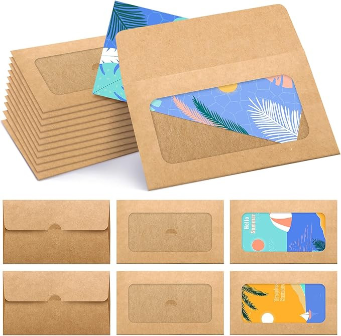 60 Pack Window Gift Card Envelopes Sleeves Bulk Blank Holders 3.9 x 2.4 Inch for Christmas Favor ... | Amazon (US)