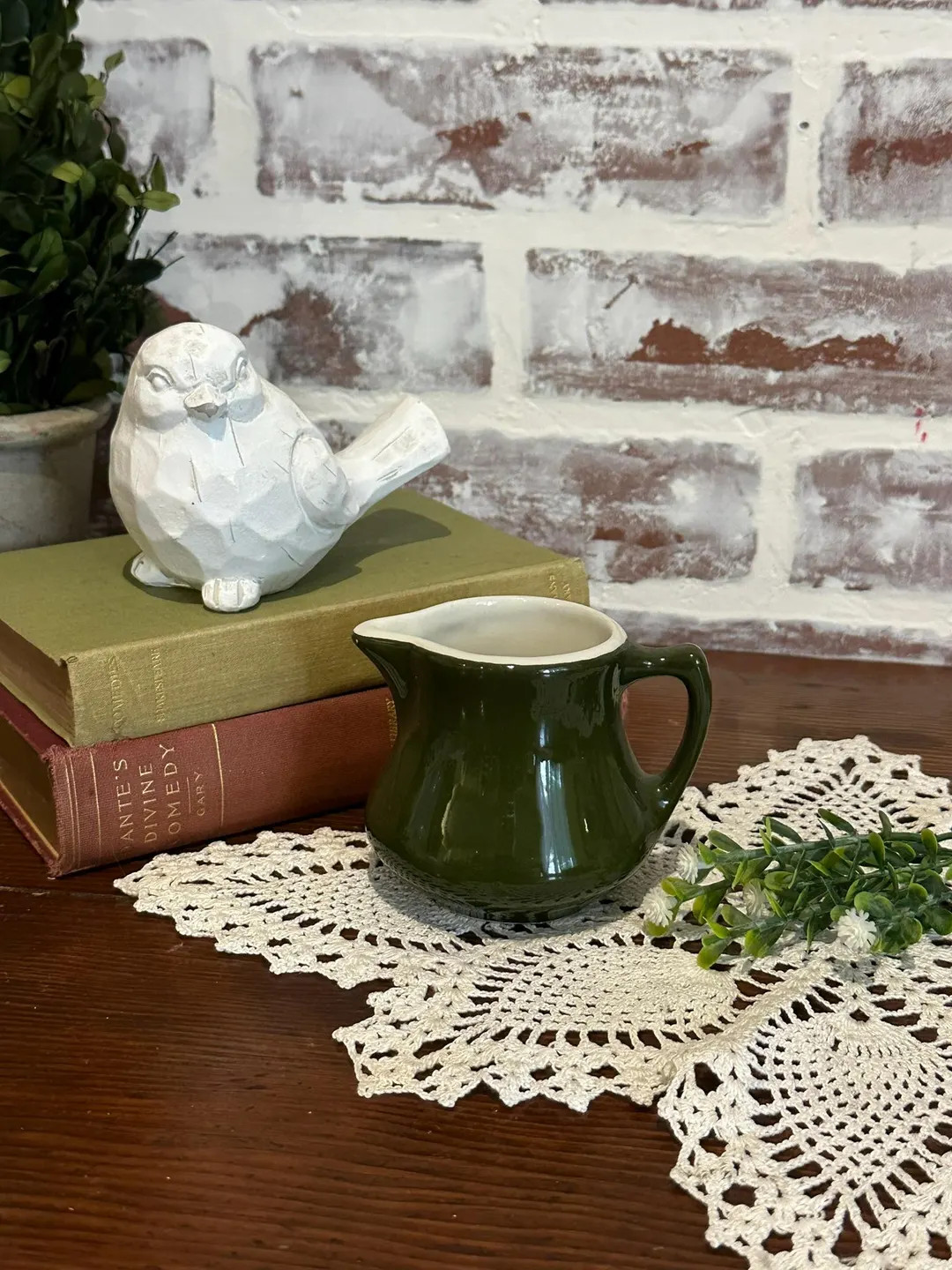 Vintage Chunky Creamer or Syrup Pitcher Ironstone Forest Green | Restaurant Ware Hotel Ware | Mil... | Etsy (US)