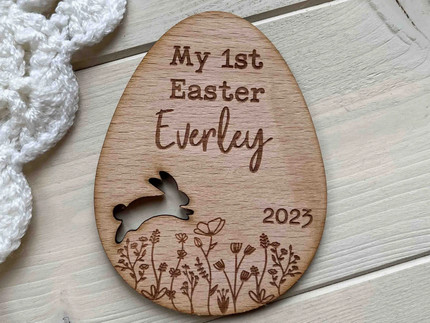 Click for more info about Personalised Baby's First Easter Sign, Social Media Photo Prop Disc, Baby Milestone, Keepsake Eas...