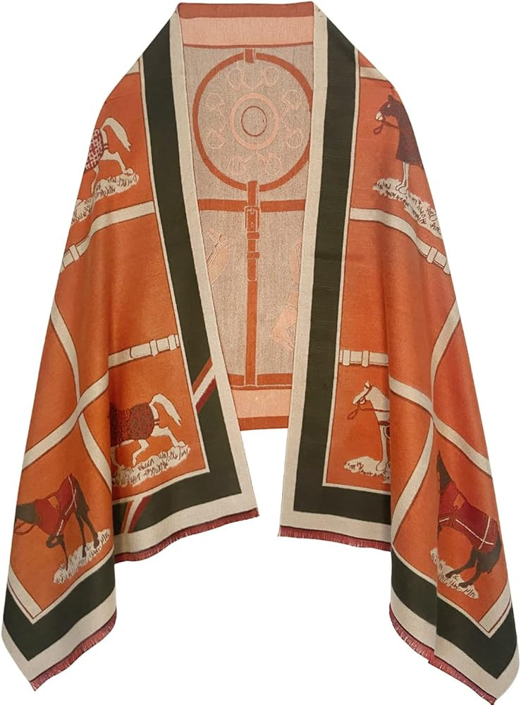 EXTREE Scarfs for Women Pashmina Silky Shawl Wrap for Evening Dressing Blanket Open Front Poncho Cap | Amazon (US)