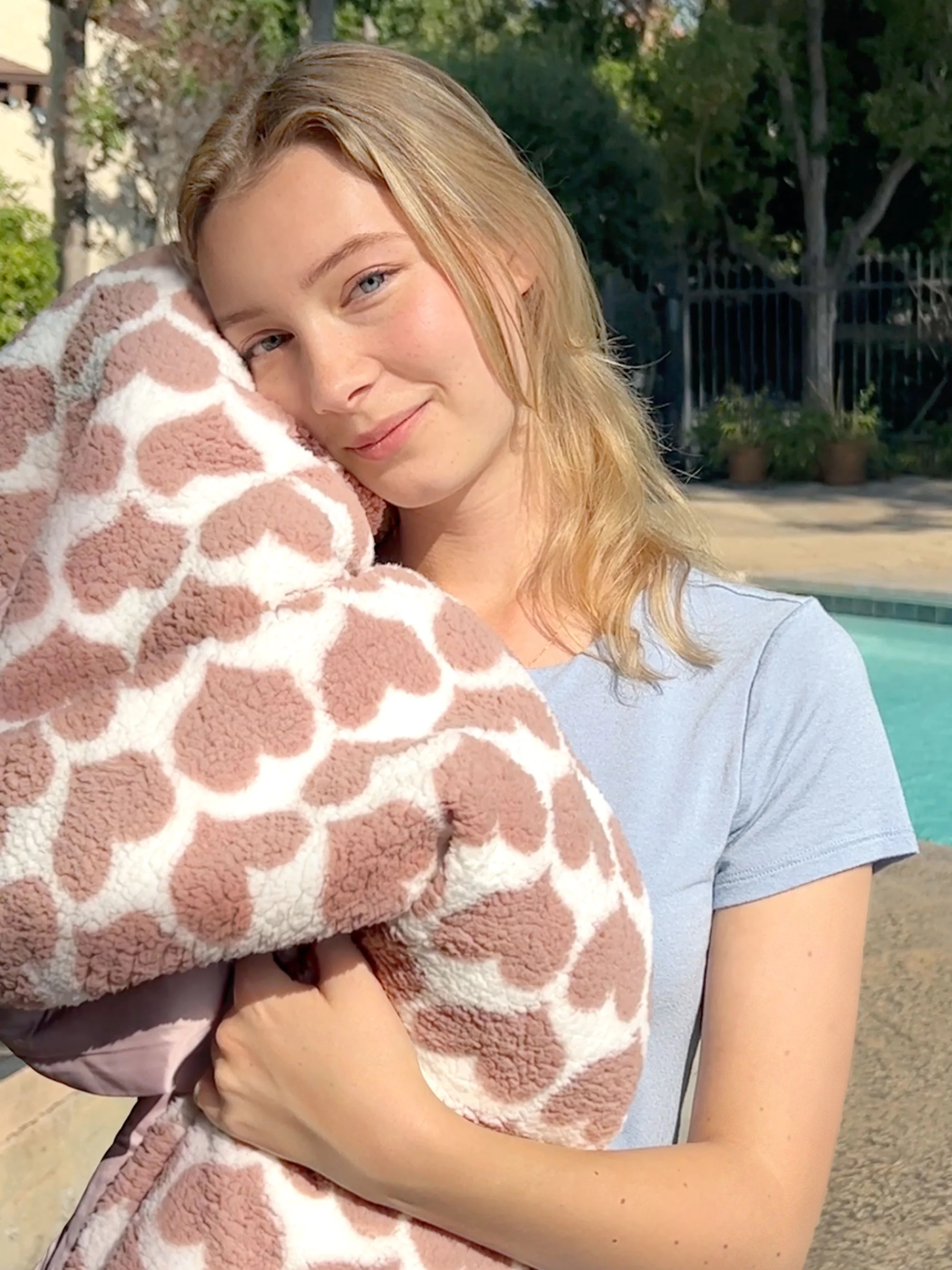 Chenille Heart Army Throw | Little Giraffe