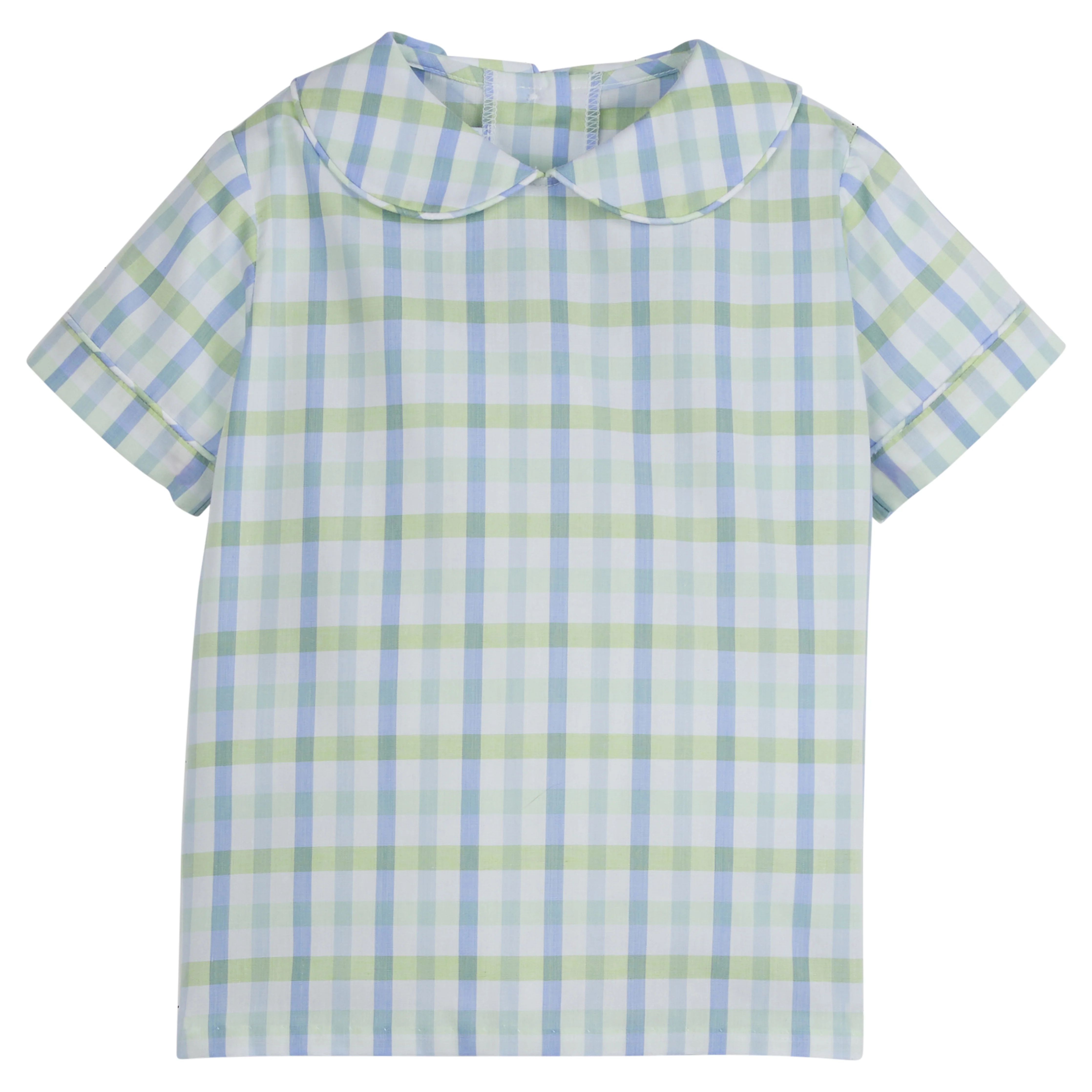 Boy's Peter Pan Collar Shirt - Kids Plaid Clothes | Little English