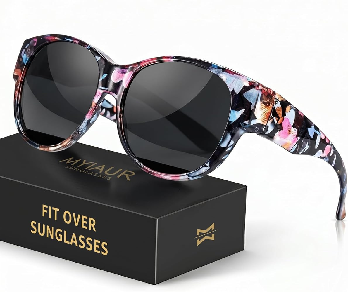 Myiaur Polarized Fit Over Glasses Sunglasses for Women, Trendy Wear Over Glasses UV400 Protection... | Amazon (US)