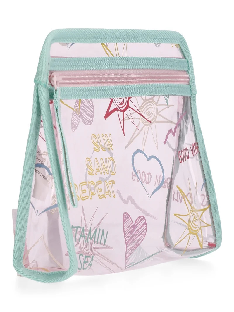 No Boundaries Women's Clear Beach Pouch, Multicolor | Walmart (US)
