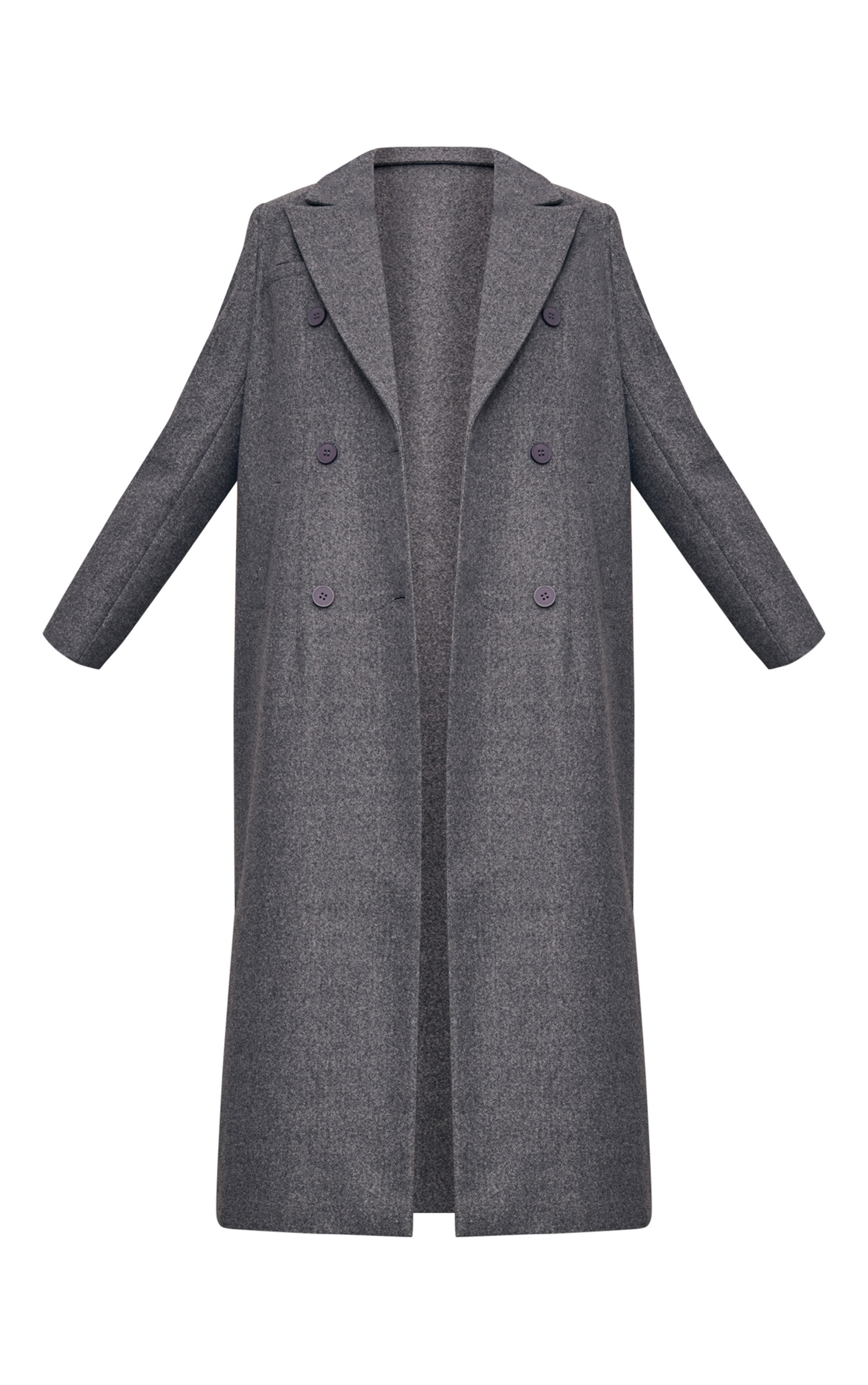 Dark Grey Wool Look Oversized Drop Shoulder Maxi Coat | PrettyLittleThing US