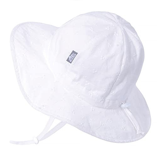 JAN & JUL Floppy Sun-Hat for Toddler Girls Adjustable, 50+ UPF (L: 2-5 Years, White Eyelet) | Amazon (US)
