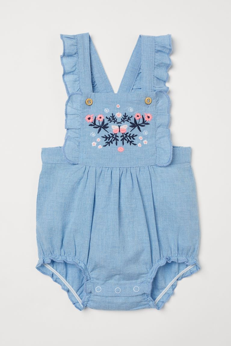 Ruffle-trimmed Overall Shorts | H&M (US + CA)