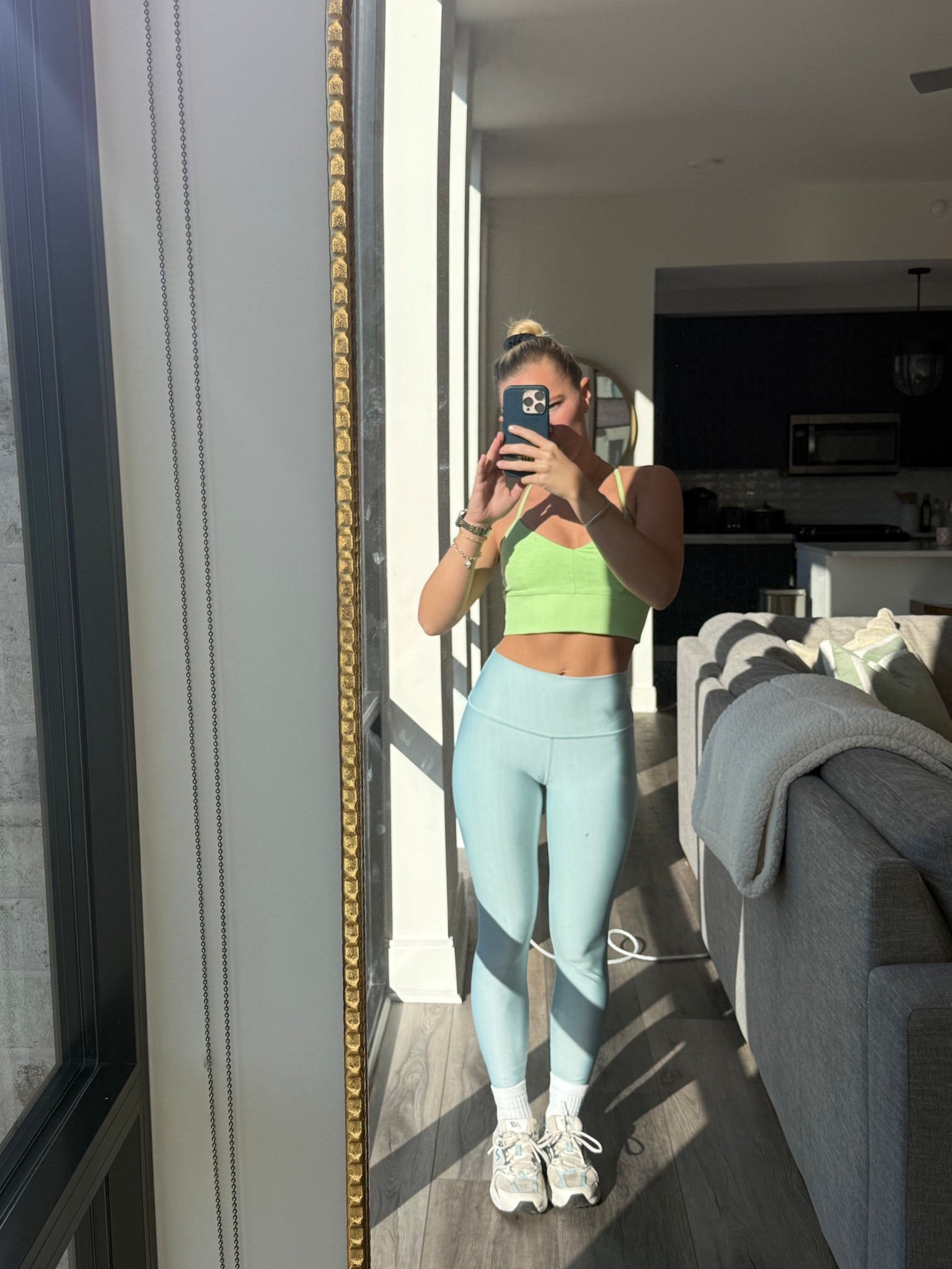 I always get 7/8 in the high waisted airlift!!! I’m 5’0! 
This blue is not on the site anymore & the sports bra is old alo but I linked similar ones I love!!!!! 

#LTKPetite #LTKSpringSale #LTKActive