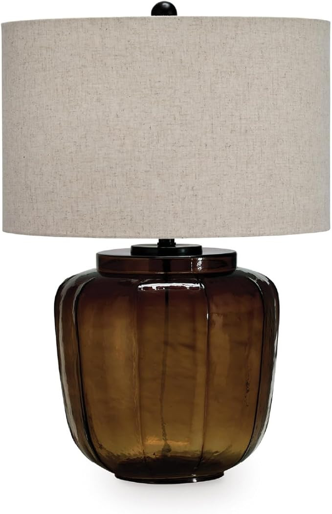 Signature Design by Ashley Bainmore Transitional Table Lamp with 3-Way Switch and Drum Shade, Dar... | Amazon (US)