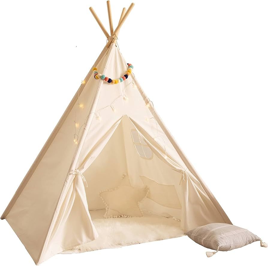 Teepee/ Play Tent with Light String for Kids, Toddler, Girls & Boys | Amazon (US)