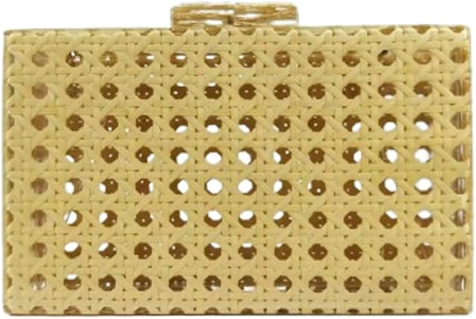 Rattan Woven Clutch Purse Acrylic Evening Bag Straw Beach Bag Hobo Bags Square Handmade Crossbody... | Amazon (US)