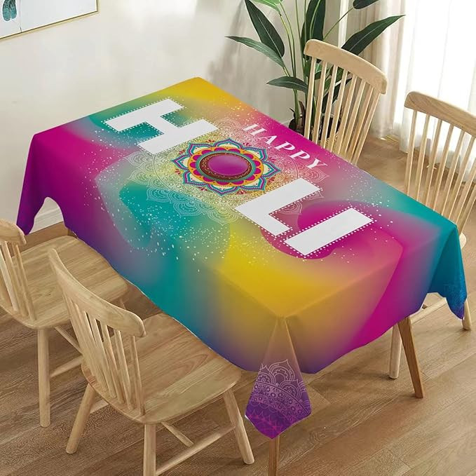 Heyfary Happy Holi Tablecloth India Festival of Colors Decoration Home Kitchen Dining Room Table ... | Amazon (US)