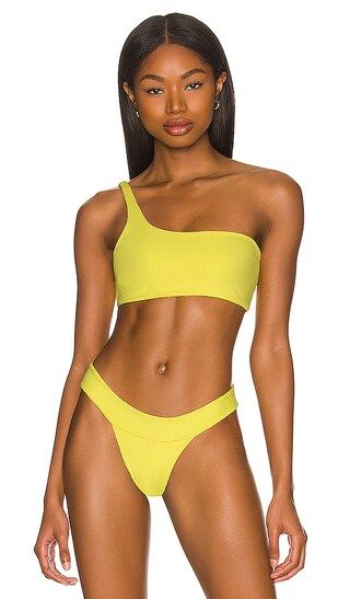 Everly One Shoulder Twist Bikini Top in Citrus | Revolve Clothing (Global)