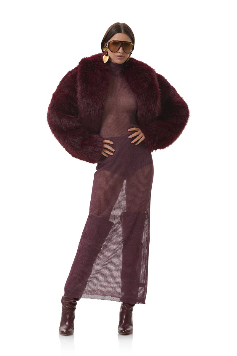 Stephanie Fur Jacket - Port Royal | ShopAFRM