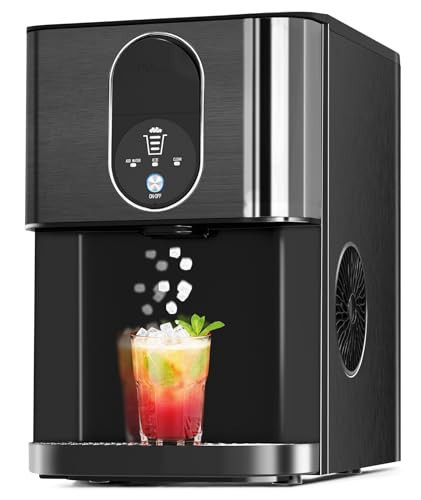 Cowsar Nugget Ice Maker Countertop, 44lbs/24H Soft Chewable Pellet Ice Machine with Dispenser, Self-Cleaning, 2.4L Removable Water Tank, One-Click Operation, Ideal for Home/Kitchen/Bar/Office, Black | Amazon (US)