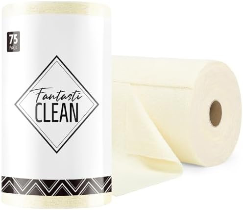 Fantasticlean Microfiber Cleaning Cloth Roll -75 Pack, Tear Away Microfiber Towels, 12" x 12", Re... | Amazon (US)