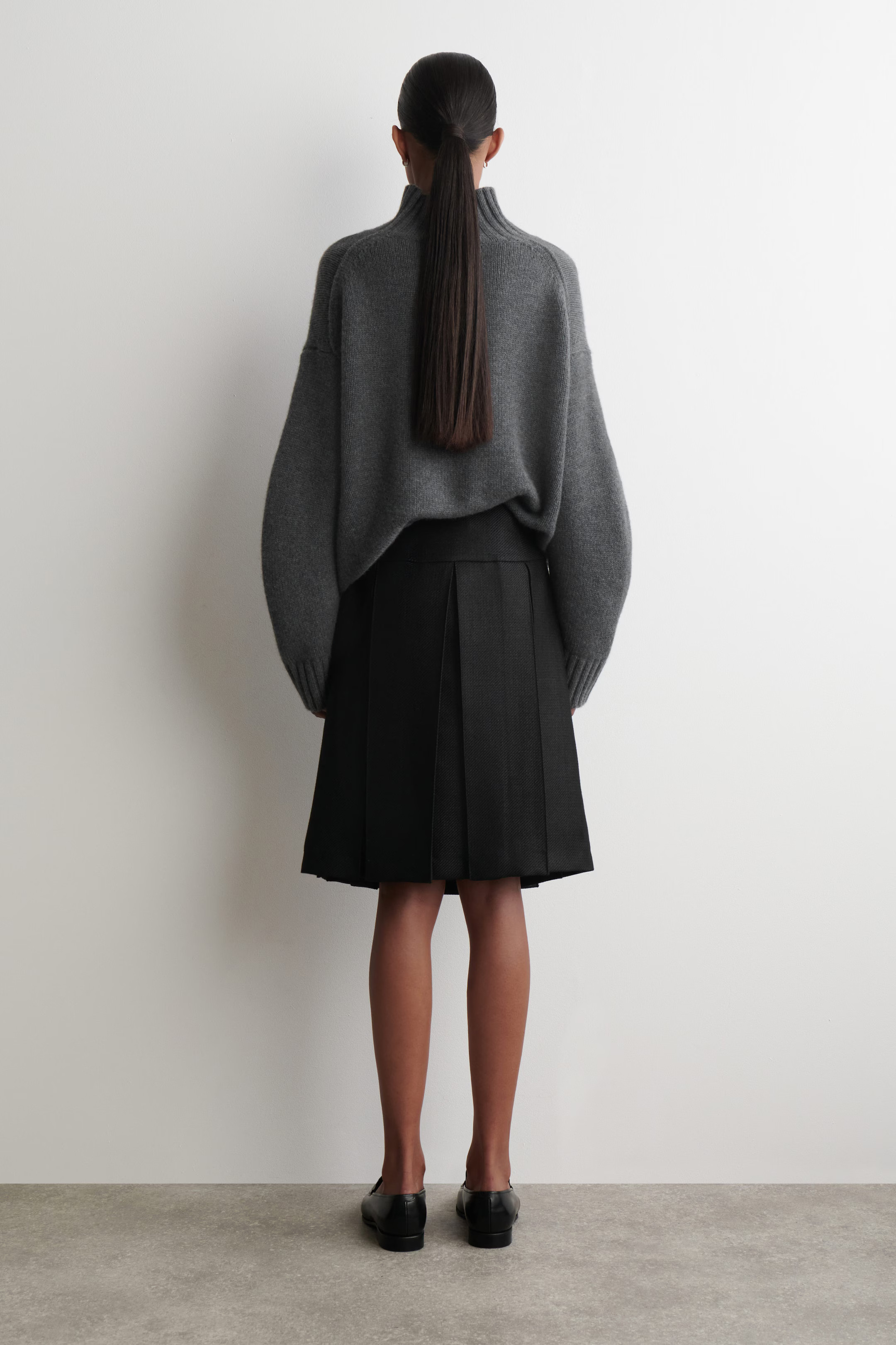 PLEATED WOOL-BLEND SKIRT - BLACK | COS GB | COS UK