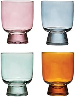 Creative Co-Op Water Glass, Set of 4 Colors | Amazon (US)