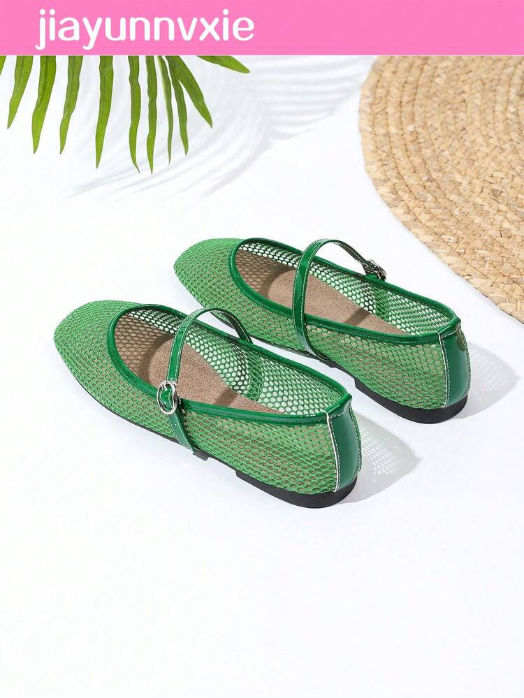 Women's Mesh Ballet Flats, Breathable Casual Square Toe, Fashionable Comfortable Soft Bottom Flat... | SHEIN