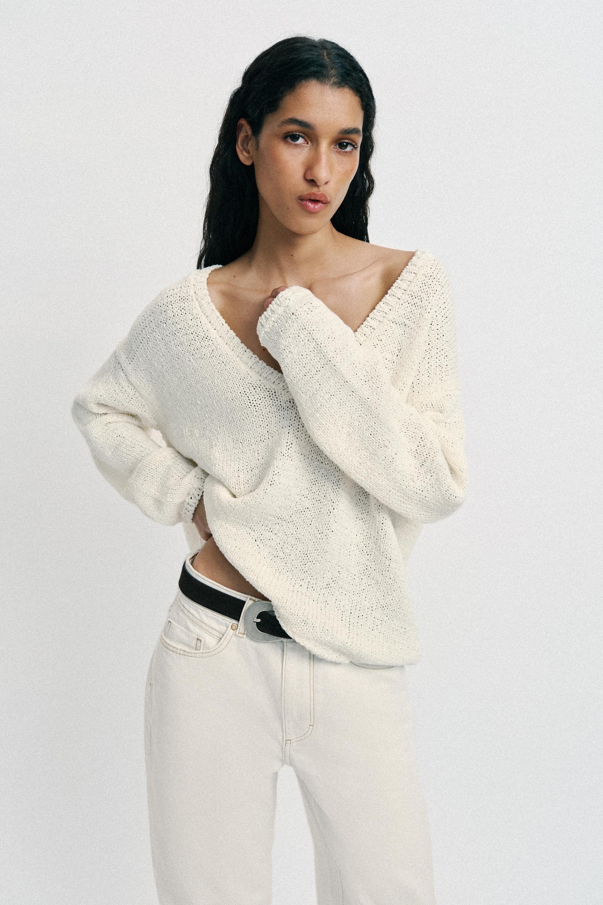 V-NECK KNIT JUMPER | Zara UK