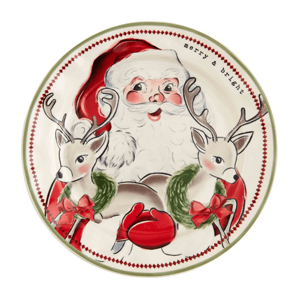 Reindeer Santa Salad Plate | Mud Pie