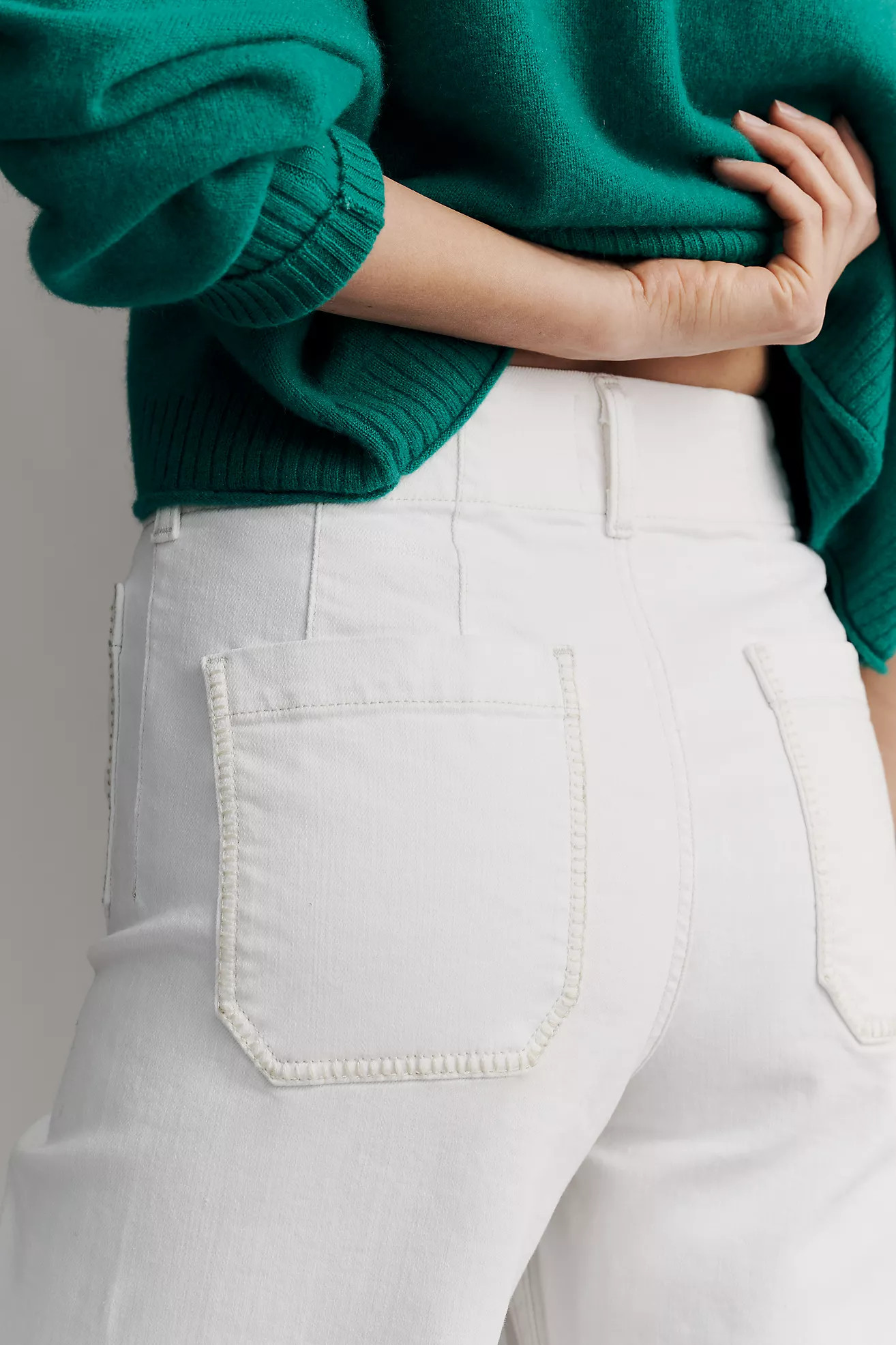 Colette Whipstitch High-Rise Crop Wide Leg Jeans by Maeve | Anthropologie (US)