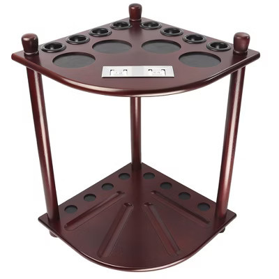 GSE Wooden Floor-Standing Billiard Pool Cue Rack with Score Counters – Holds 8 Cues and Full Pool Balls Set (Mahogany) | Target