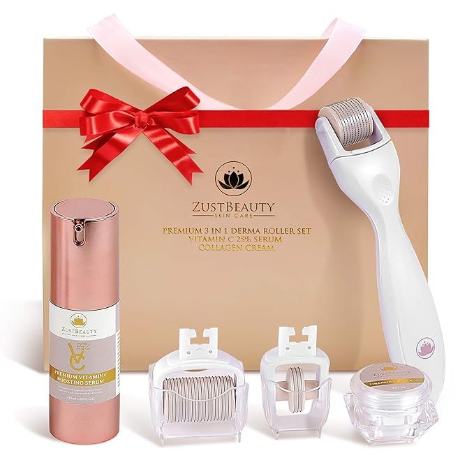 ZUSTBEAUTY | ALL IN 1| Derma Roller Kit With Vitamin C 25% Serum & Collagen Cream | For Face, Bod... | Amazon (US)