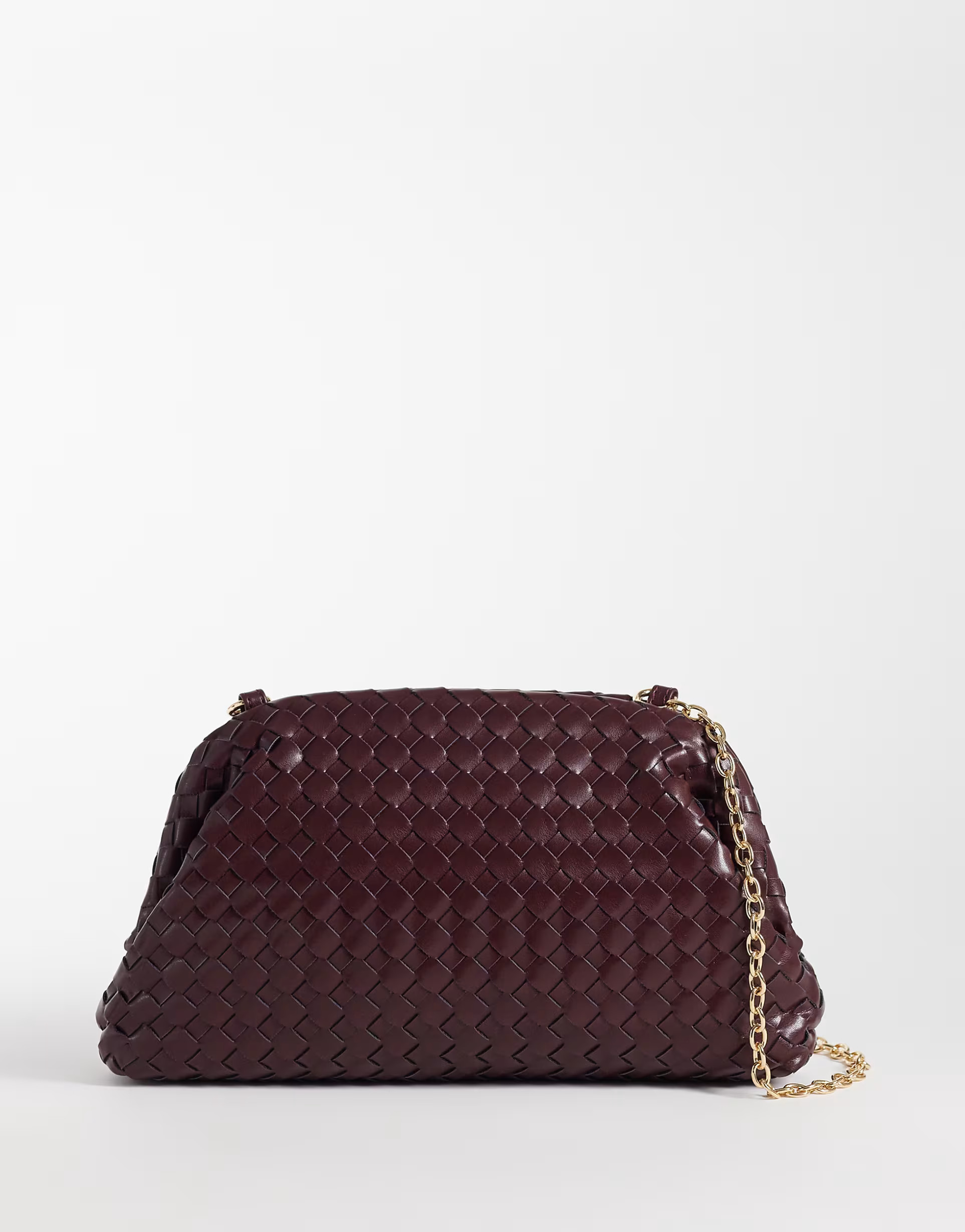 Glamorous pillow clutch bag in burgundy weave | ASOS (Global)