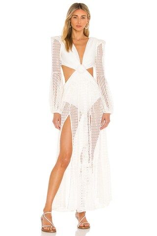 PatBO X REVOLVE Cut Out Long Sleeve Beach Dress in White from Revolve.com | Revolve Clothing (Global)