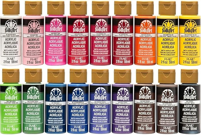 FolkArt Acrylic Paint Set (2-Ounce), PROMOFAI Colors I (18 Colors) | Amazon (US)