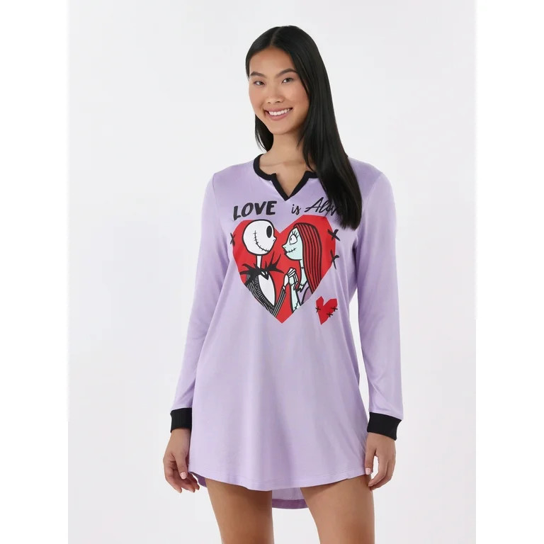 The Nightmare Before Christmas Women's Valentine's Day Lounger, Sizes XS-3X - Walmart.com | Walmart (US)