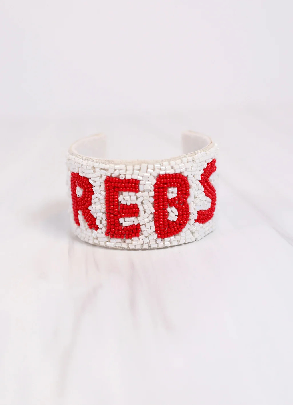 Rebs Beaded Cuff Bracelet WHITE | Caroline Hill