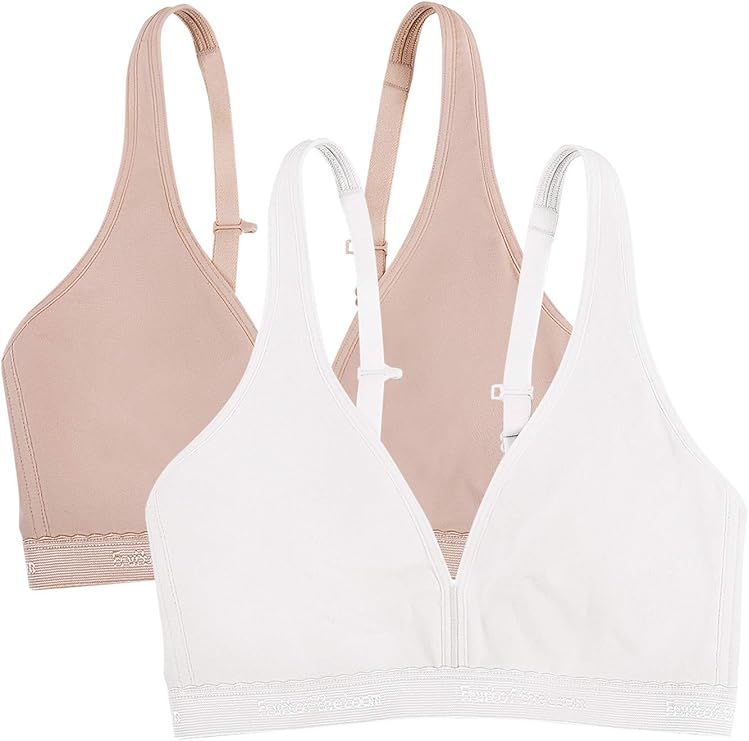 Fruit of the Loom Women's Wirefree Cotton Bralette 2 Pack | Amazon (US)