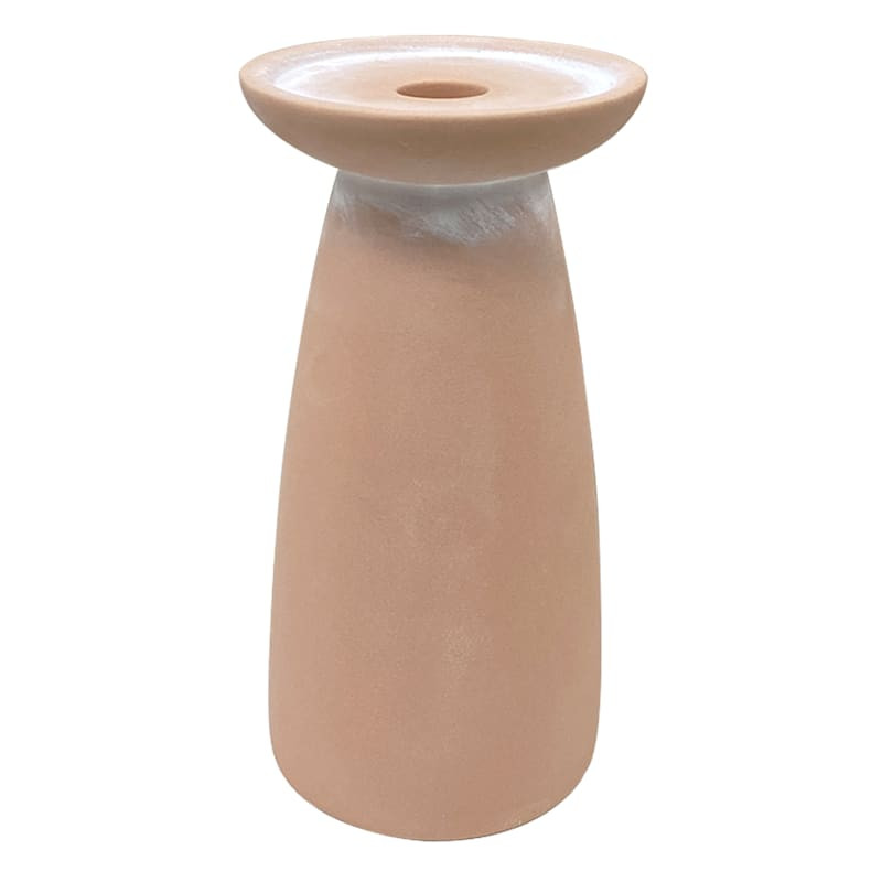 Unglazed Duo Candle Holder, 4.3x8 | At Home