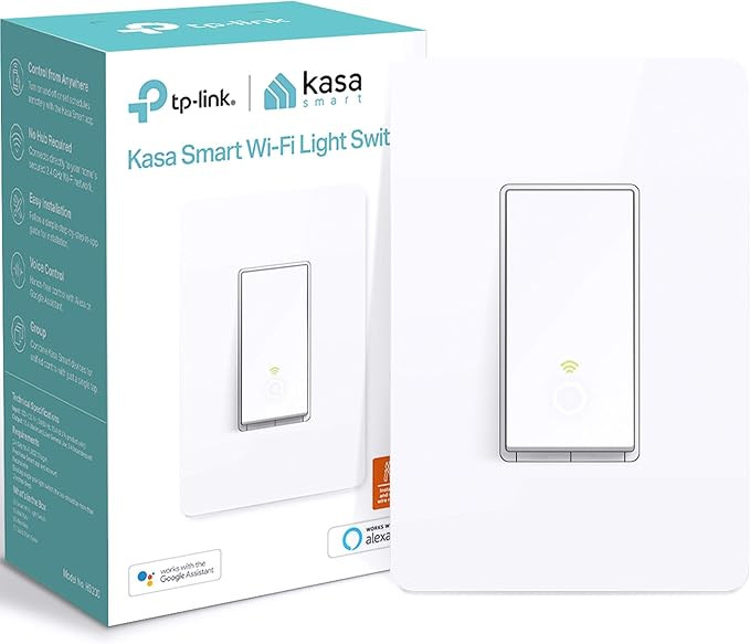 Kasa Smart Light Switch HS200, Single Pole, Needs Neutral Wire, 2.4GHz Wi-Fi Light Switch Works w... | Amazon (US)