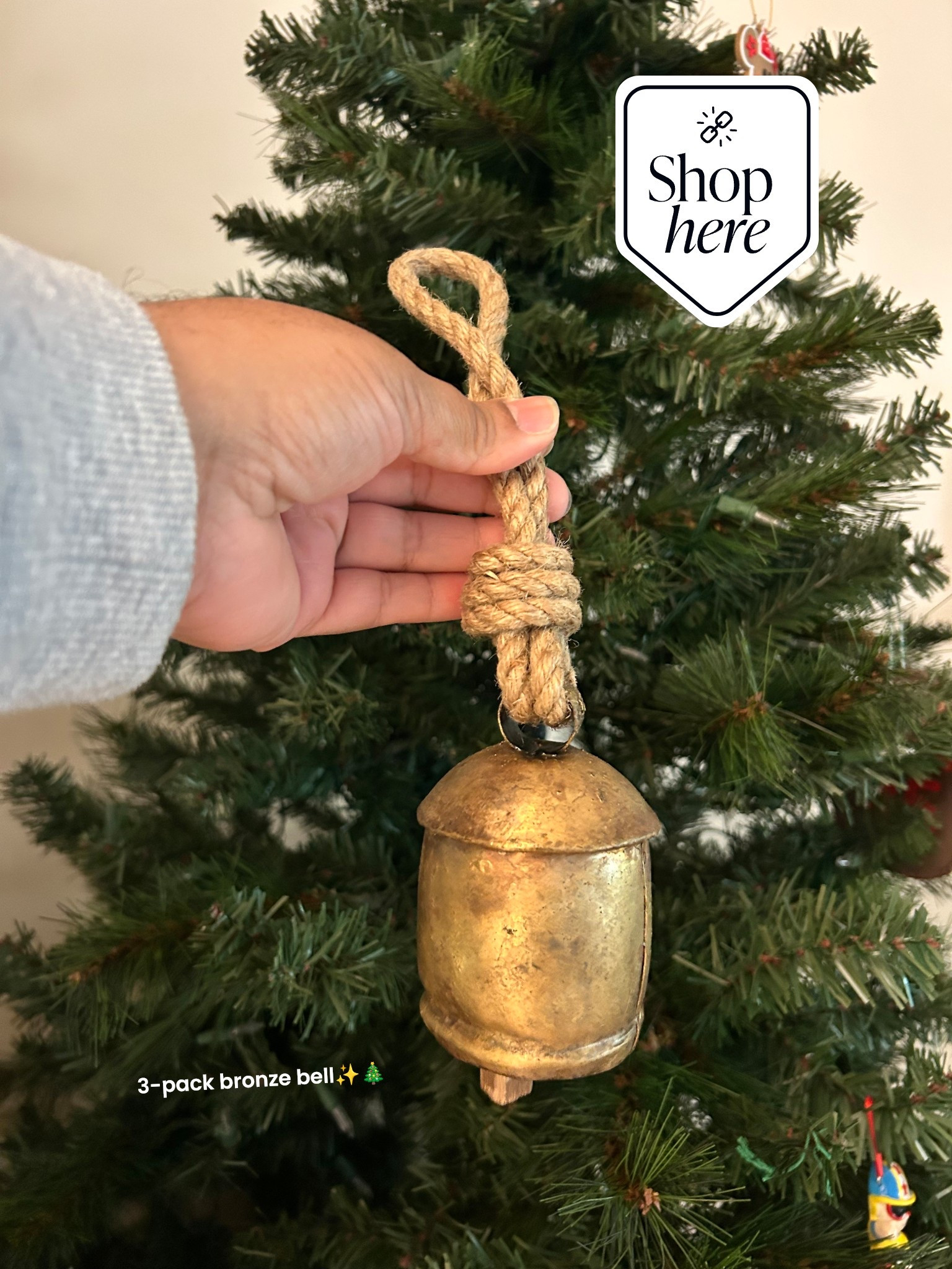 Christmas tree decor you NEED✨🎄

If you’re still decorating (or planning ahead), this is SUCH a good find 🤍

✨ Bronze bell Christmas decor — comes in a pack of 3 and looks so high-end

🎄 Also linking my pre-lit 6ft natural Christmas tree that includes a storage bag (perfect to grab now for next year!)

Both are timeless, neutral, and won’t feel dated. Linked while in stock 🤍

#LTKHome #ChristmasDecor #HolidayFinds #NeutralChristmas #HomeDecorDeals #AffordableLuxury

#LTKHoliday #LTKGiftGuide #LTKFindsUnder50