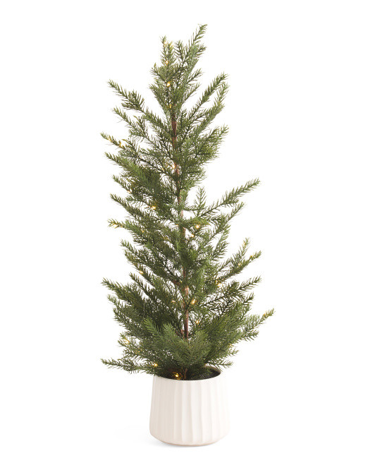 3ft Pre Lit Pinecone Tree In Taper Line Pot | TJ Maxx