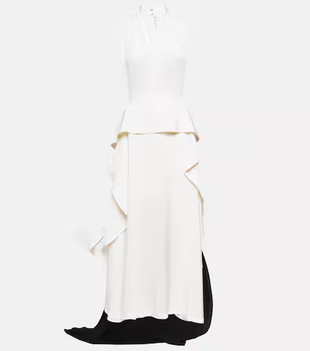 Cutout halterneck satin and crêpe gown | Mytheresa (US/CA)