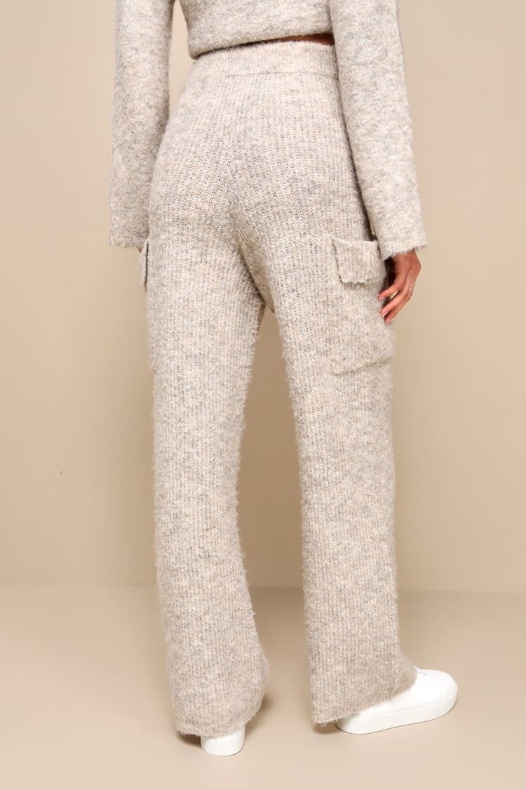 Signature Sunday Heather Beige Knit Sweater Pants | Lulus