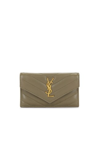 Saint Laurent PORTEMONNAIE in Strong Moss - Olive. Size all. | FWRD 