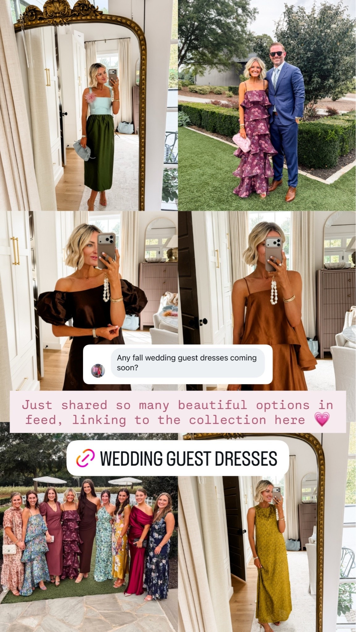 So many good wedding guest dresses available right now! Linked several that are some of my favorites and some of the team wore to a wedding recently!

Loverly grey, fall event dress, wedding guest dresses, black tie dress, floral midi dress, cocktail dress attire

#LTKWedding #LTKSeasonal