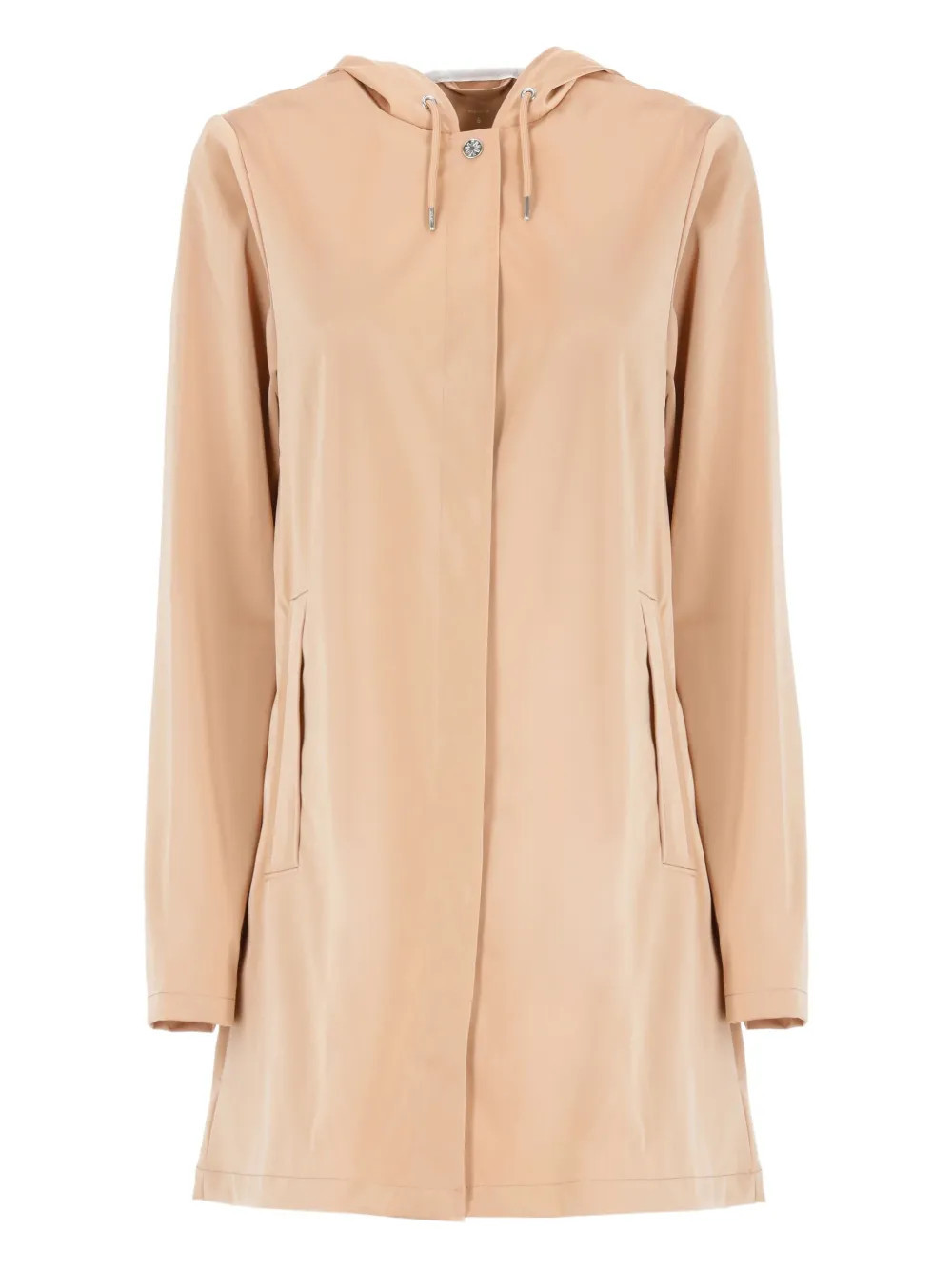 Rains hooded snap-button rain coat - Neutrals | Farfetch Global