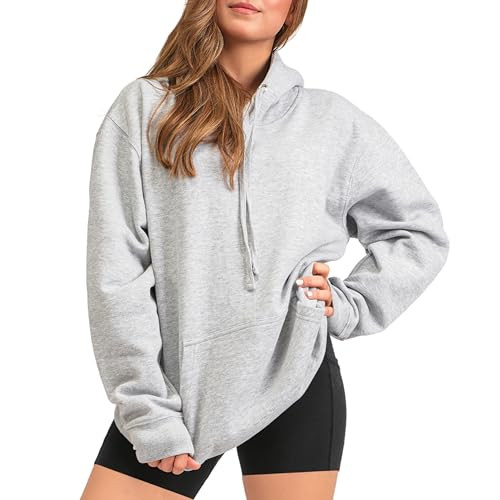 Aon Apparel Lightweight Hoodies For Women Grey Hoodie - Breathable Cotton Blend, Comfy Pullover with Pockets, Perfect Looking Stylish Fit Light Gray Hoodie Women (Plain Heather Grey Sweatshirt 3XL) | Amazon (US)