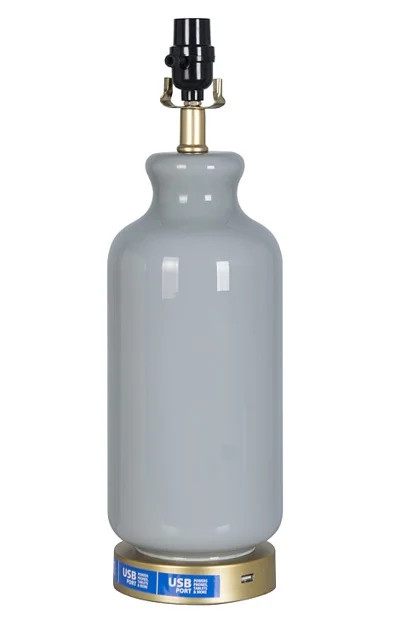 Mainstays Glass Urn with USB Table Lamp Base, Gray Finish - Walmart.com | Walmart (US)