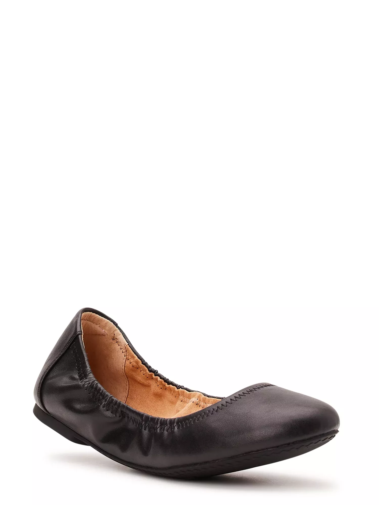 Time and Tru Women's Cap Toe Quilted Ballet Flats, Wide Width Available 