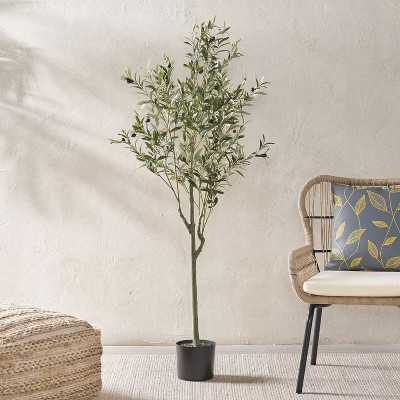 ACEPANO 59 in. H Green Artificial Olive Tree | Target