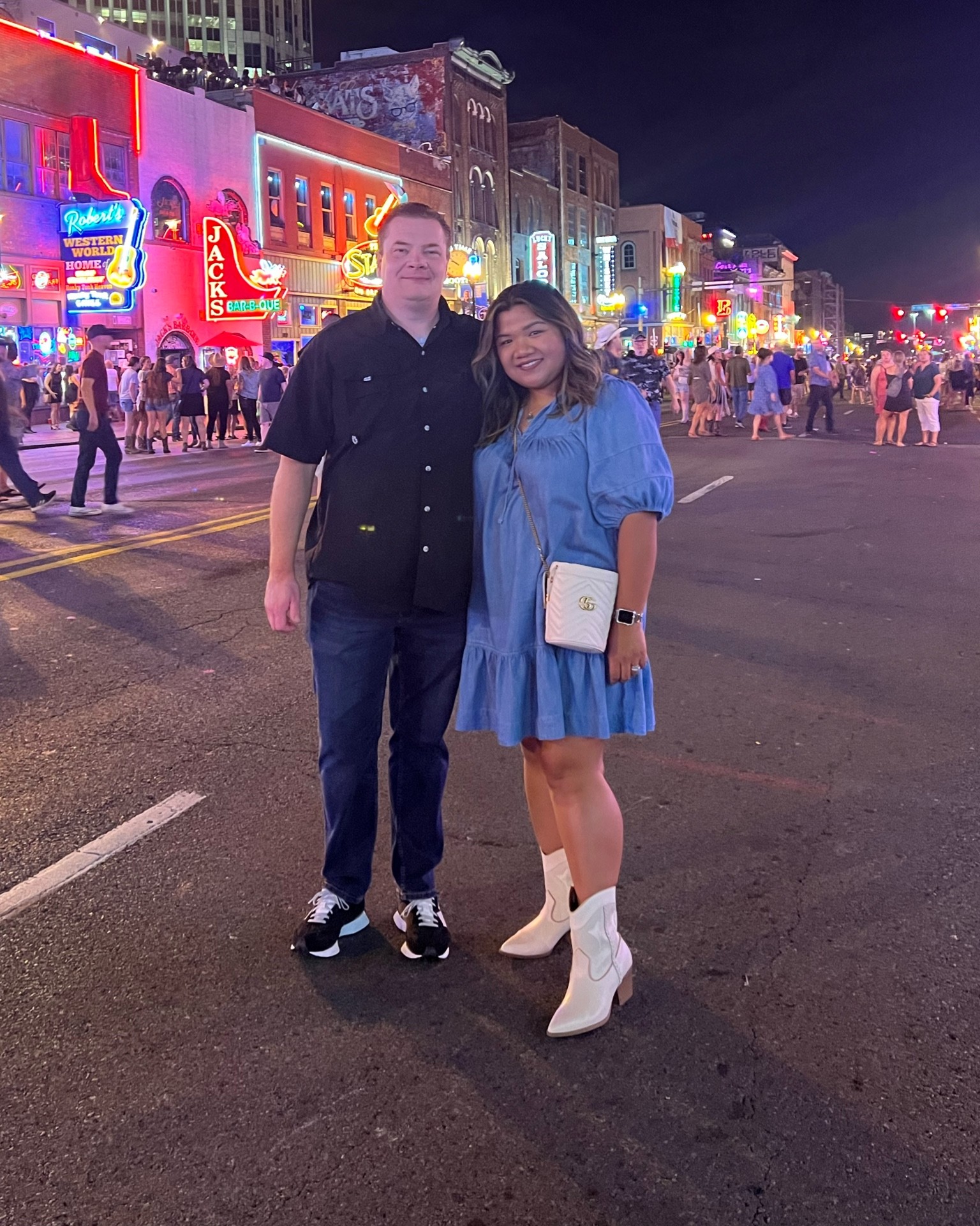 Nashville outfit
Denim dress - XL
White boots -true to size
Gucci white bucket bag

Men’s clothing
Columbia shirt - Large
Levi’s Jeans
New Balance 327

#LTKcurves #LTKmens #LTKfit
